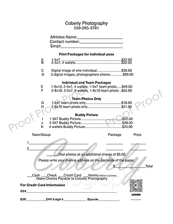 Coberly Photography PriceSheet